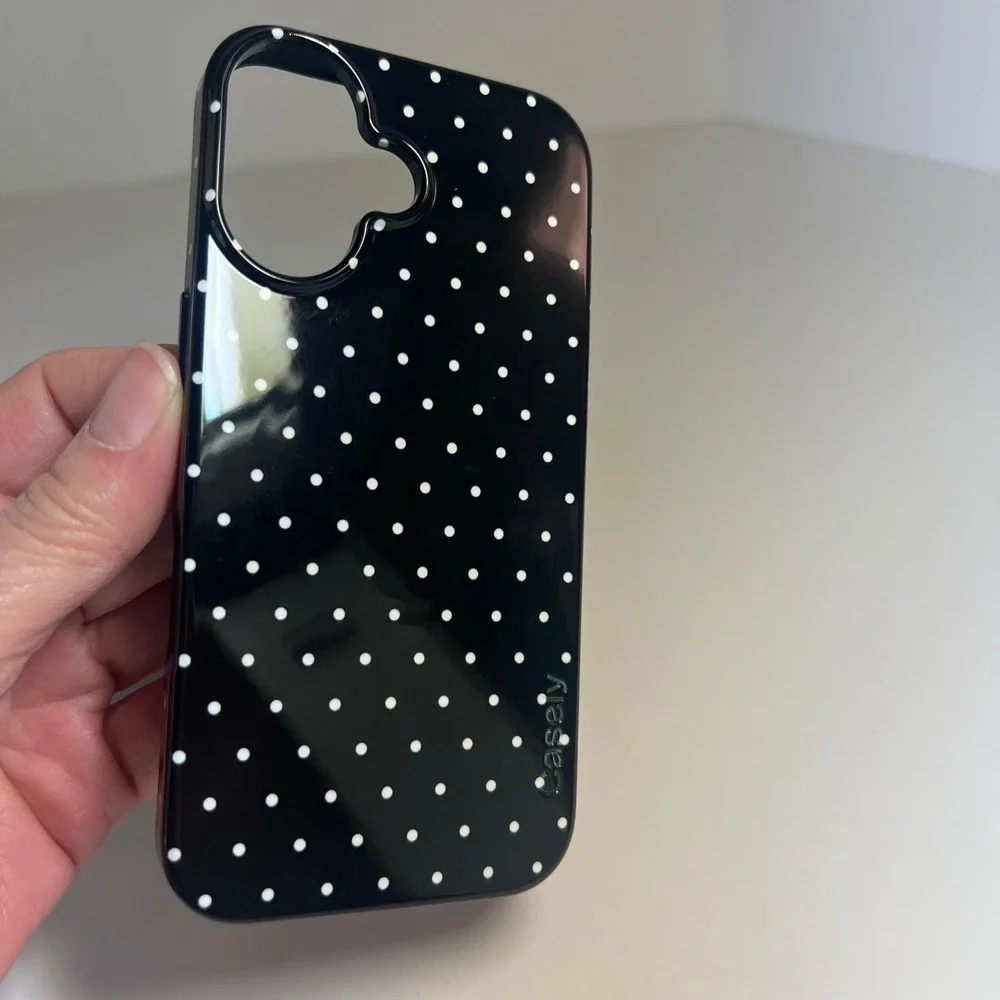 CaselyIphone‎ Case Black White Polka Dot Pattern NIP Mag Safe Protective
